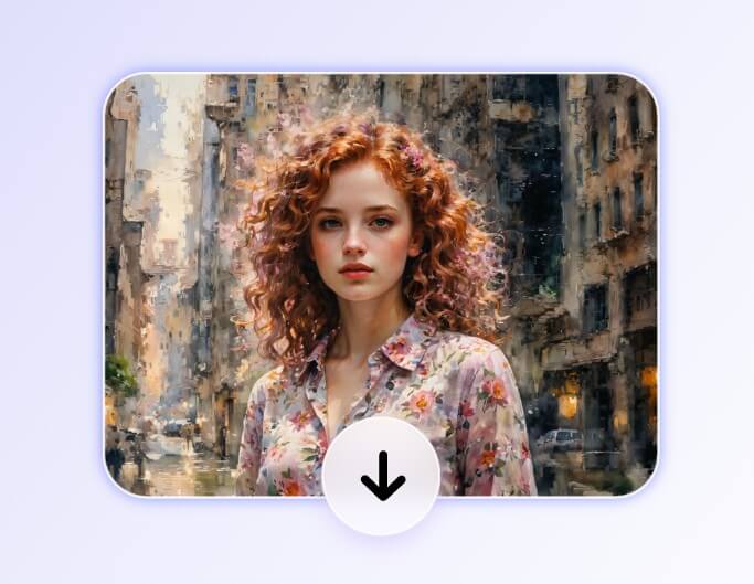 Donwload a painting of a girl with orange curly hair