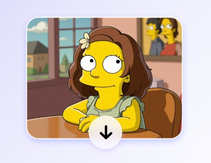 Download a simpsons style image of a girl in fotor