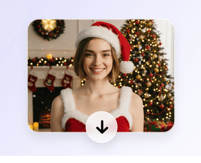 Download an ai generated christmas profile picture of a woman
