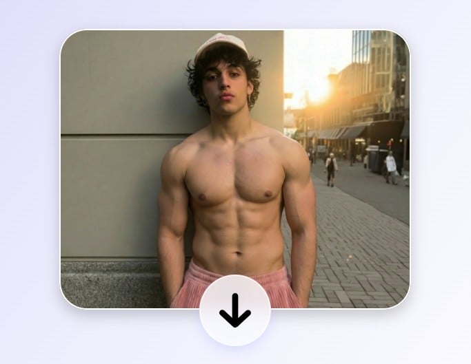 Download an ai generated photo of a man with six pack abs