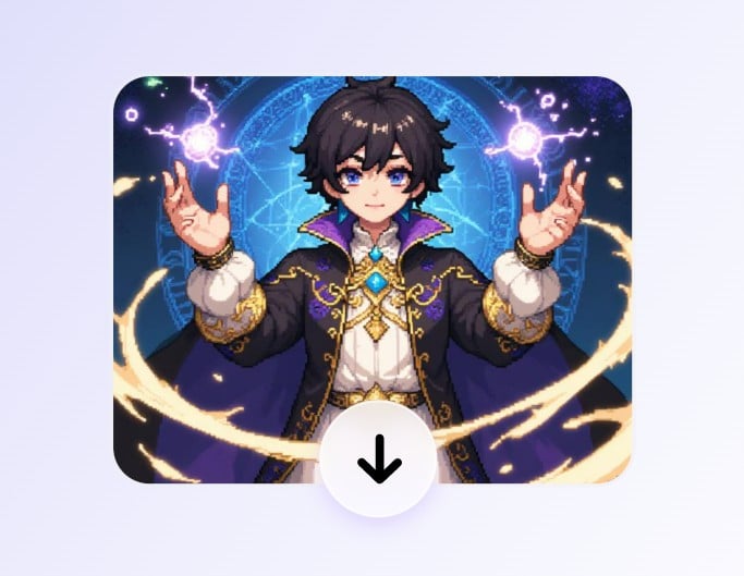 Download an ai sprite image of a magic boy in fotor
