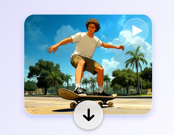 Download an anime video of a boy skateboarding