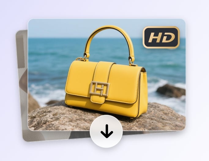 Download the ai enhanced version of a yellow bag photo