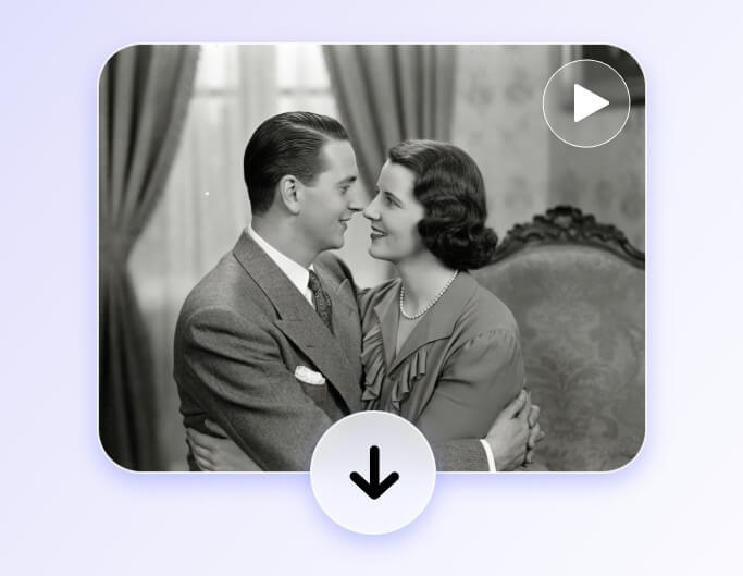 Download the ai generated animated couples old photo