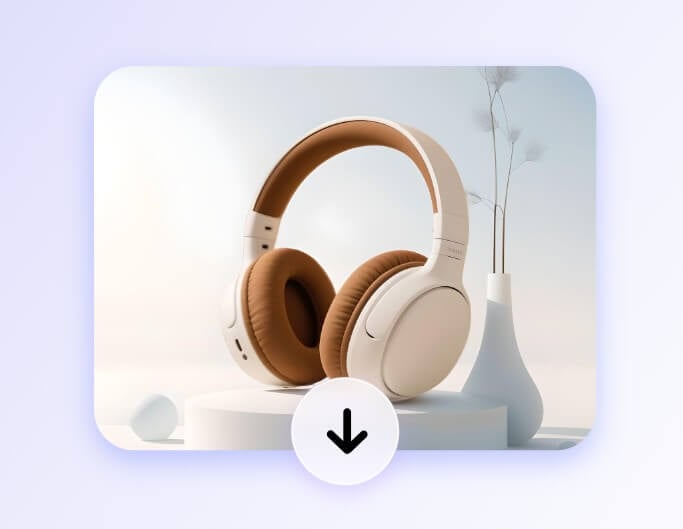 Download the ai product photo of the headphones after changing the background