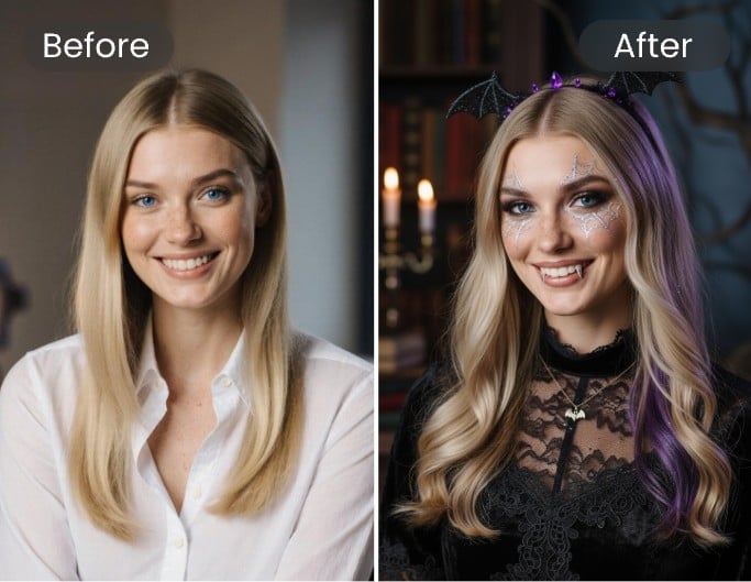 Mit diesem Prompt ein Porträt in ein Halloween-Outfit verwandeln