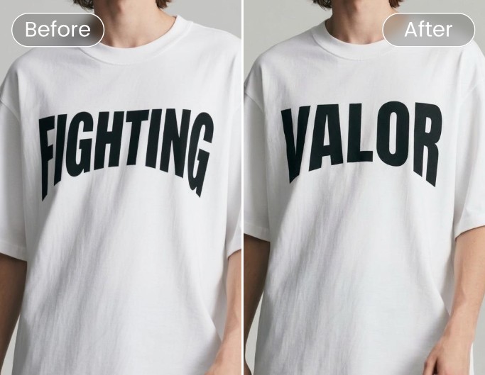 Ecommerce edit text in photo