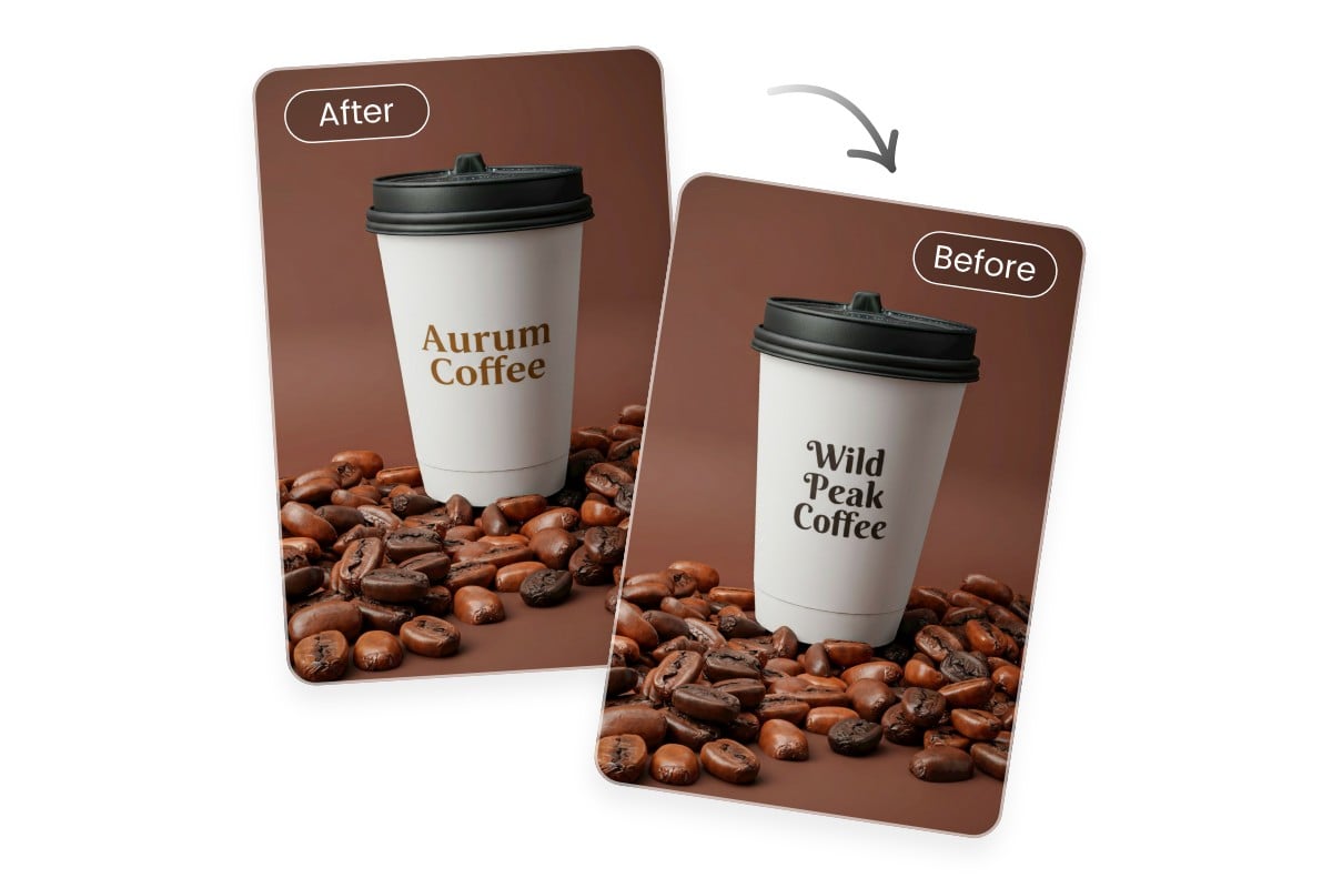 Edit text in the caffee poster