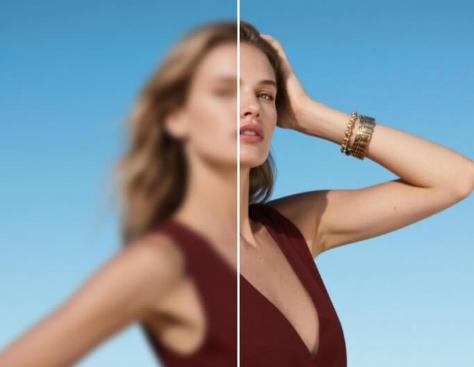 Enhance an artistic portrait of a woman