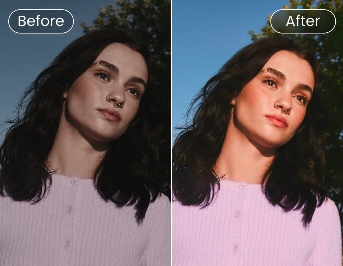 Enhance the colors of a dull portrait of a woman