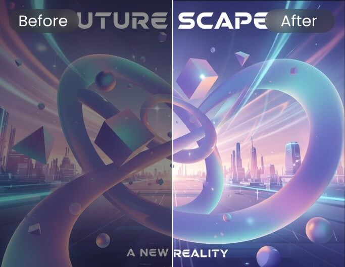 Enhance the quality of a creative design image