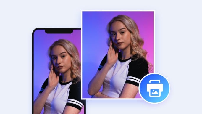 Enlarge a digital photo of a girl for printing