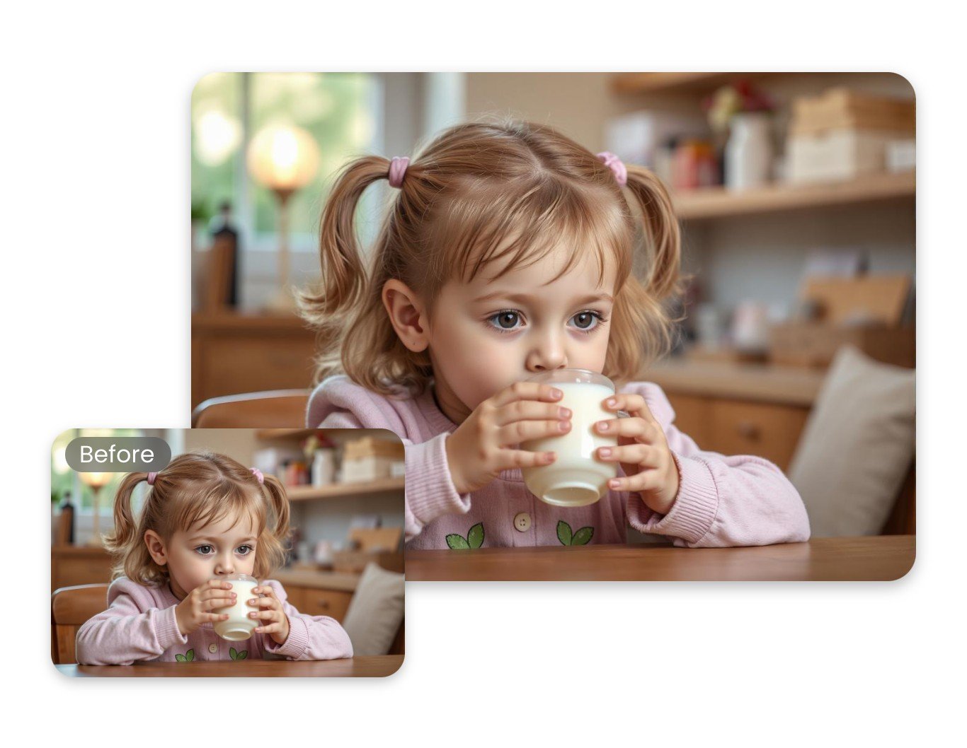 Enlarge a girl personal life picture using fotor image enlarger