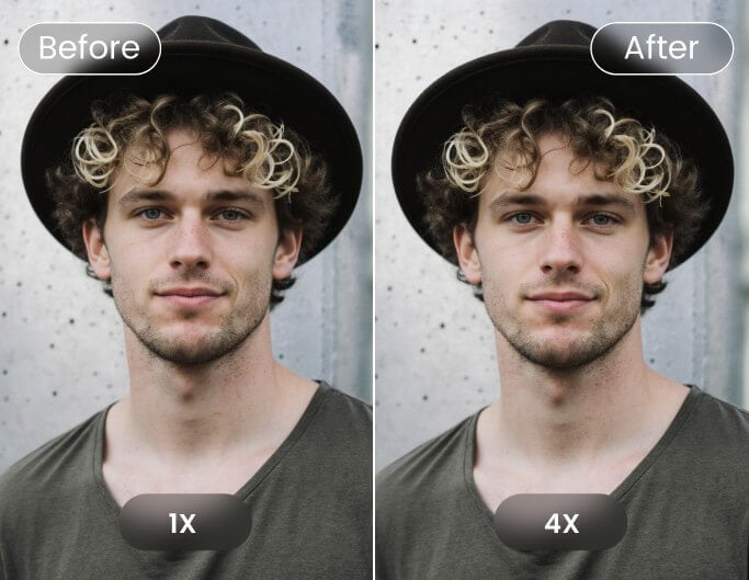 Enlarge a mans photo to 4x