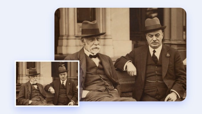 Enlarge an old photo and restore its quality