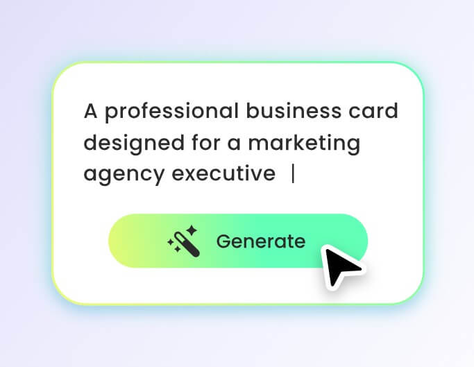 Enter prompts describing the digital business card you want to generate