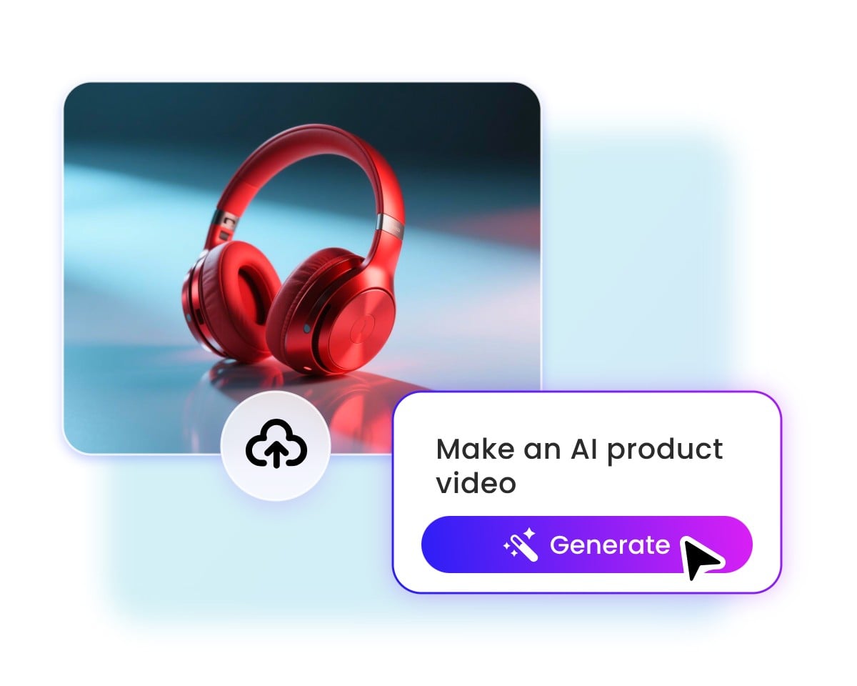 Enter prompts or uplaod a photo of a red earphone