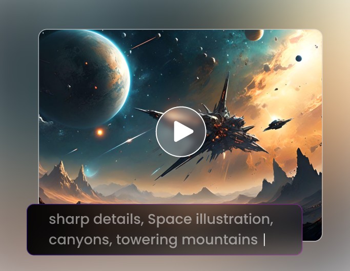 Insira um texto para gerar vídeos incríveis com o gerador de vídeo com ia do fotor
