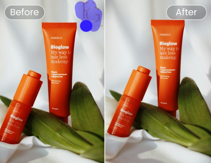 Erase a logo stamp from a skincare product photo