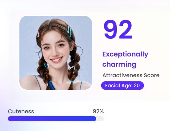 Evaluate cuteness score for the girl