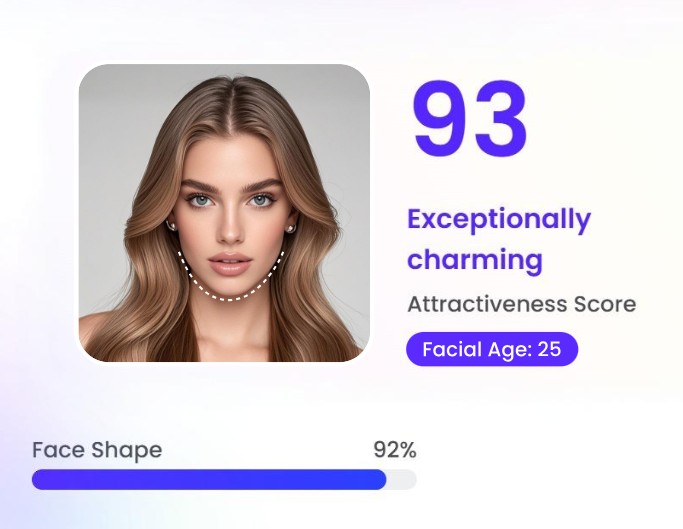 Evaluate face shape for the pretty woman