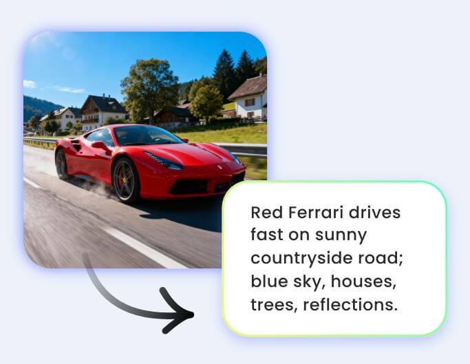 Extract the content of an image of a red sports car