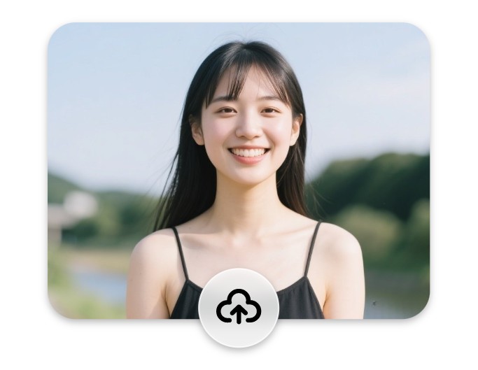 一人の女性の顔写真をアップロードする