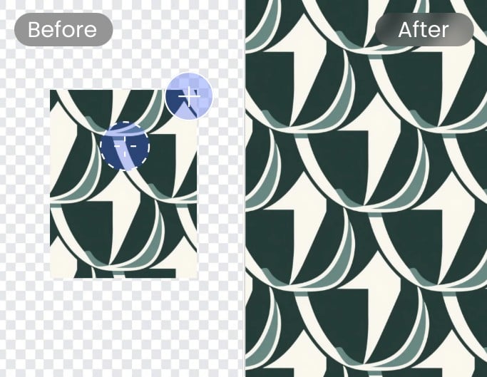 Fix the incomplete patterns using the cpone stamp tool