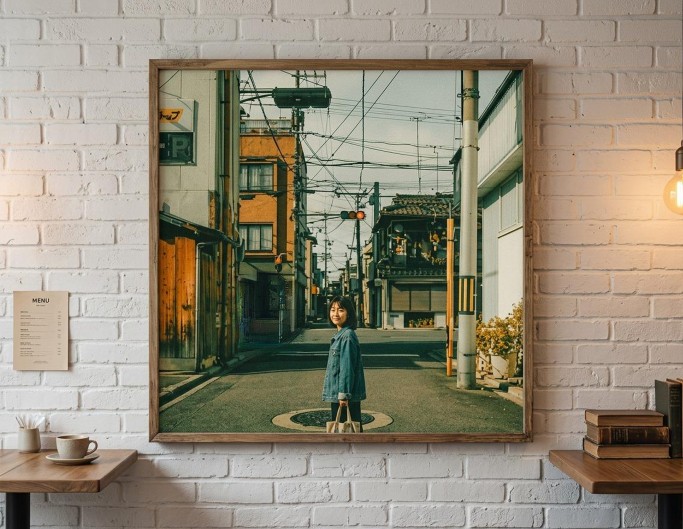 Foto mit japanischem foto filter und lege in eigenem laden