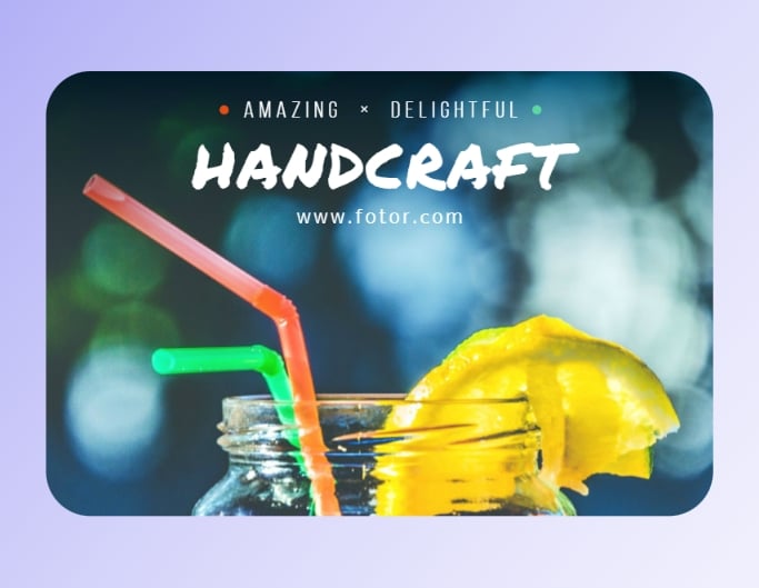 Foto website blog banner template with a glass bottle decorated by green and red straws and lemon