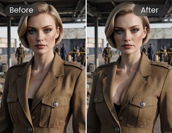 Fotor AI breast expansion soldier