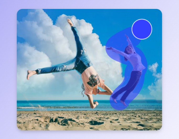 Fotor ai object remover removing person from a beach