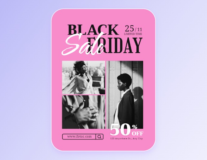 Fotor black friday poster template apink black friday poster to promote women clothes