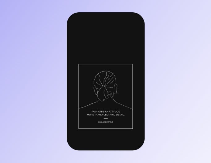 Fotor black phone wallpaper template with an example of a backside portrait in a black bg