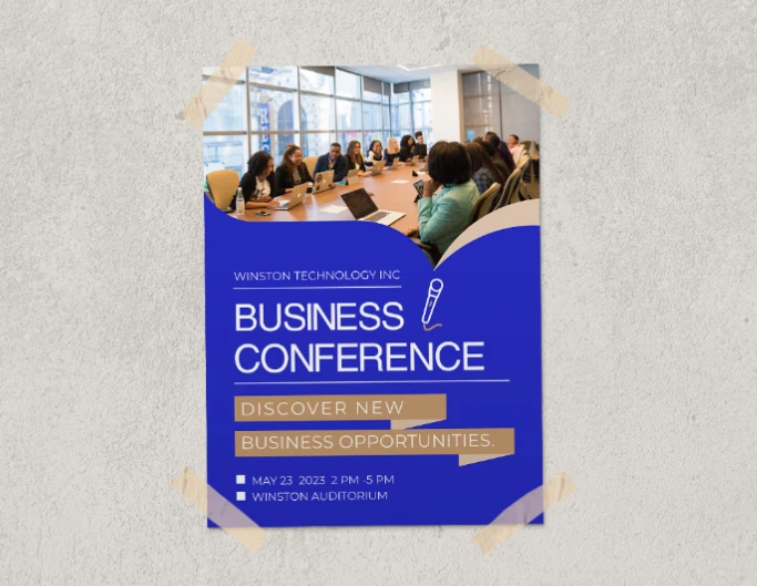 Fotor business poster template featuring a business conference annoucement