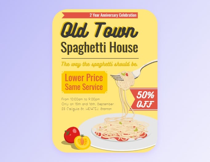 Fotor flyer template for restaurant