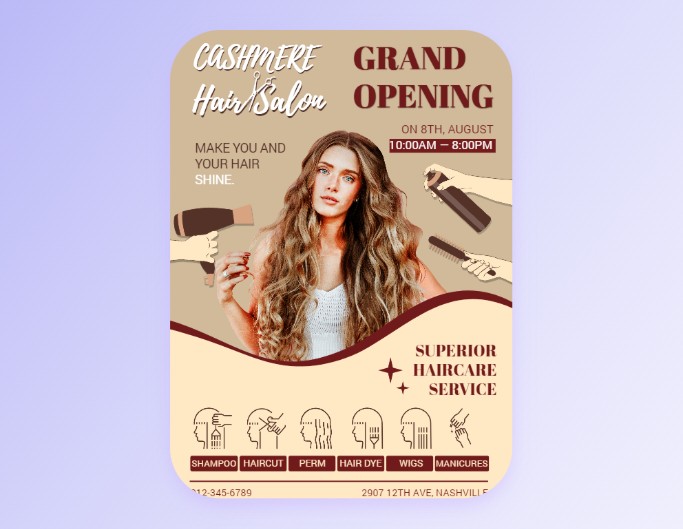 Fotor flyer template for salon