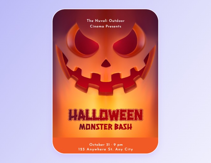 Fotor halloween poster template an orange halloween poster with a horrible pumpkin face