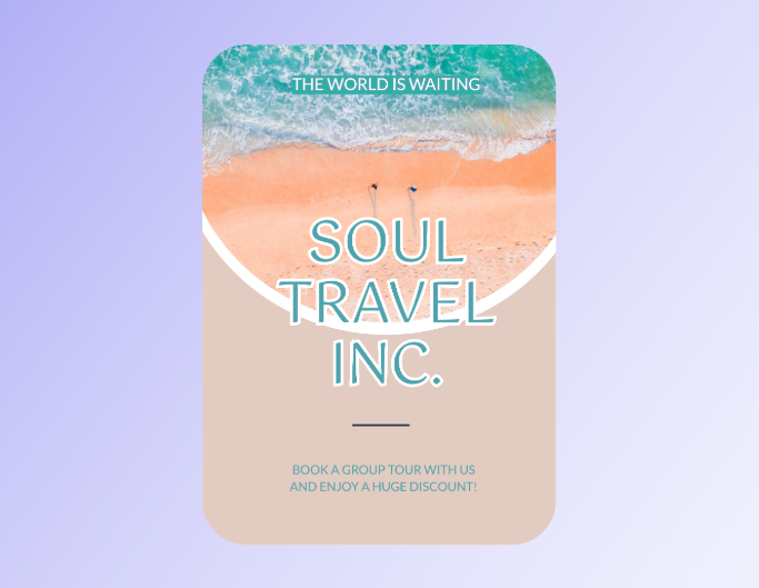 Fotor information flyer template featuring a beach view with green sea