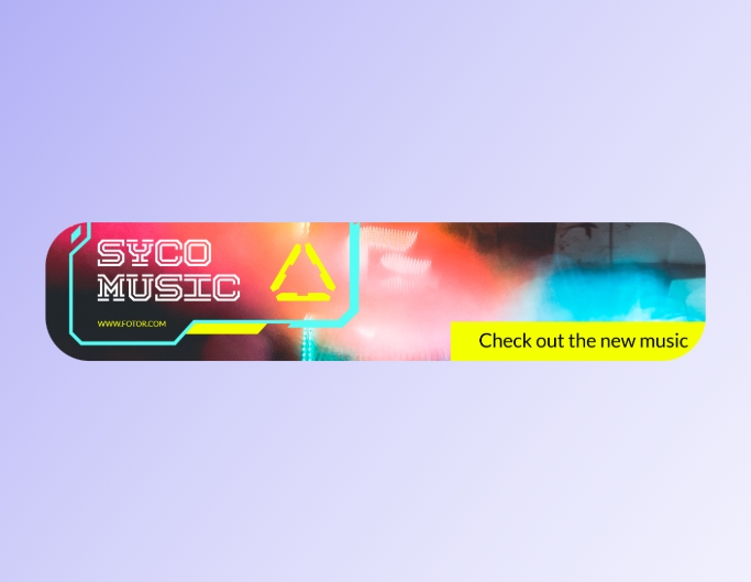 Fotor soundcloud banner template with a color patch red pink blue black and orange