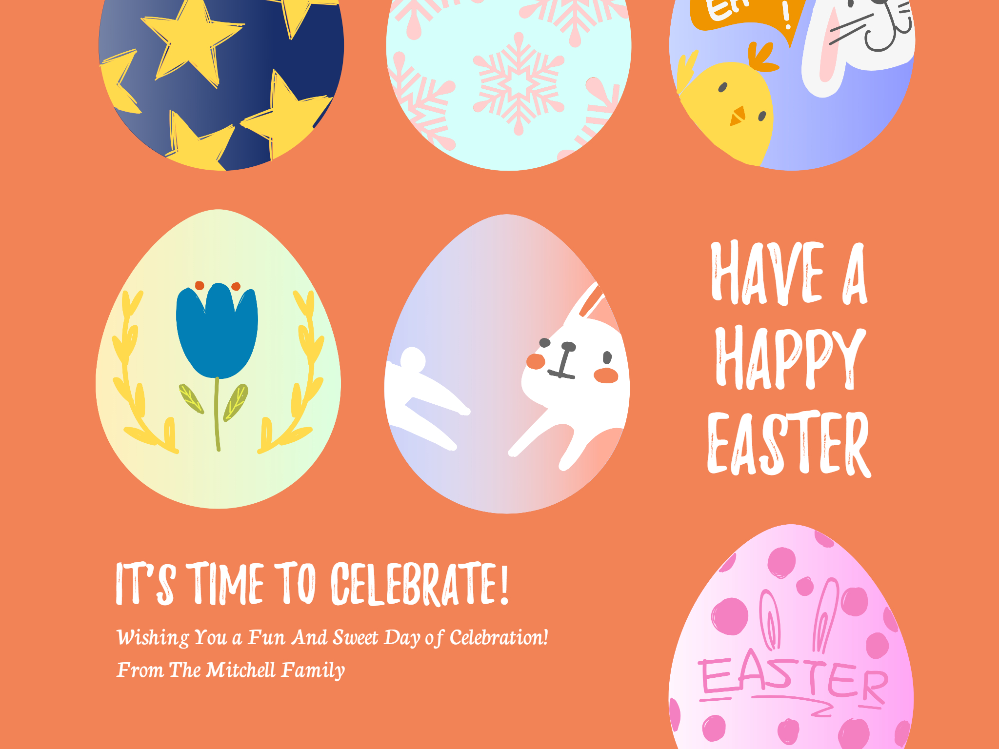 Lustige Osterkarte mit lustigen Ostereiern