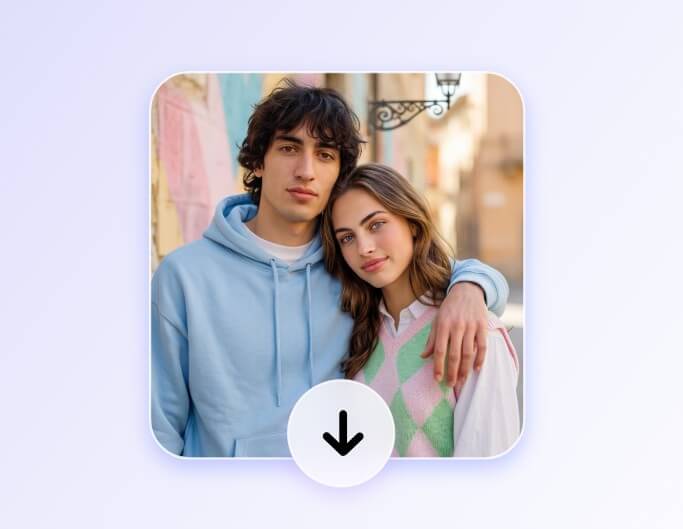 Generate an ai couple photo and download it