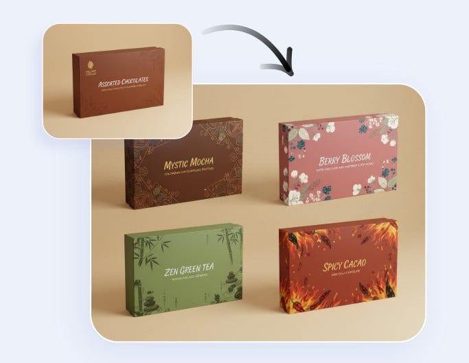 Generate multiple designs in different styles and themes