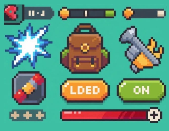 Generate sprite game style ui assets