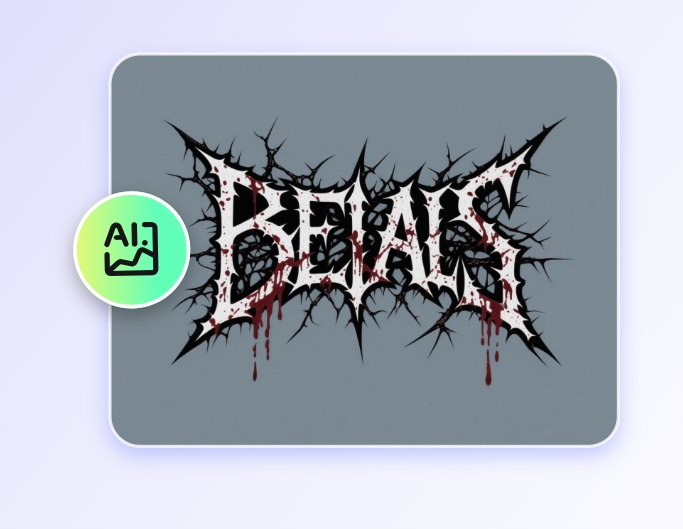 Generate the death metal logo in your mind from text in fotor
