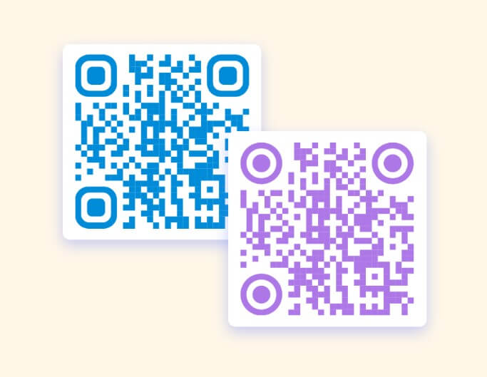Generate two qr codes for a business card using ai