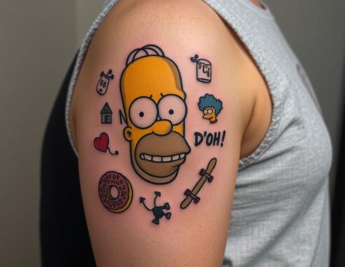 Get a simpsons style tattoo on the arm