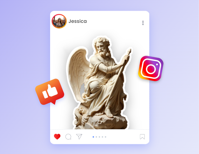 Highlight the object in the image with a white outline and post it on your social media