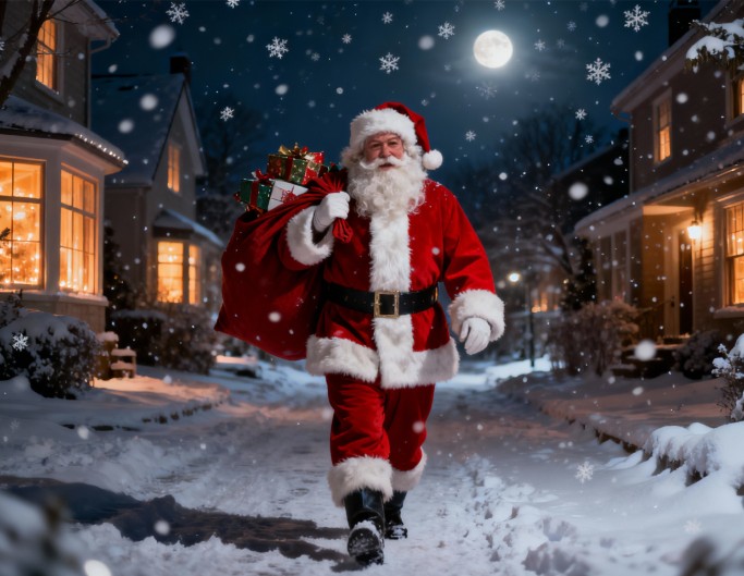 Holiday gift delivery in motion