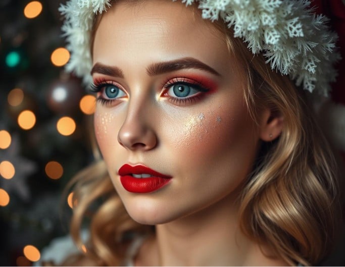 Holiday makeup with fotor ai makeup generator